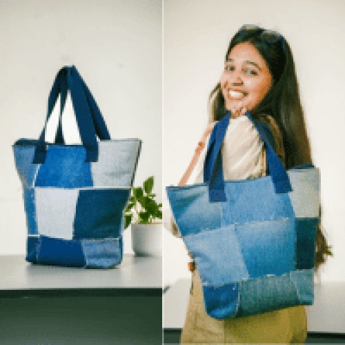 Finished Punarsutra upcycled textile bag